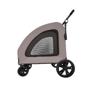 Poussette pliable pour <span class=keywords><strong>chien</strong></span> robuste en aluminium, imperméable, grandes roues EVA de 8/10 pouces, poignée réglable, double frein, ventilation, Oxford - Product Image 3