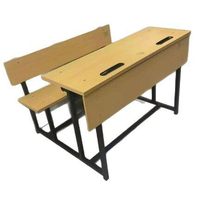Ensemble de deux bureaux d'étudiant avec chaises et tiroirs 1m x 1m – Mobilier scolaire intégré pour l'étude des enfants (Export)