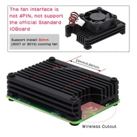 Misuxin Raspberry Pi Compute Module 4 Dissipateur thermique en aluminium et plastique avec ventilateur de refroidissement 30x30x10mm CM4 Coque de protection intégrée 100 000 heures