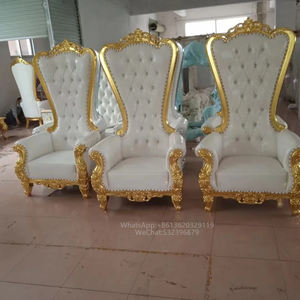 Silla de fiesta con respaldo alto del fabricante de Guangdong, clásica, antigua, blanca/negra, estilo europeo, de cuero PU - Product Image 5