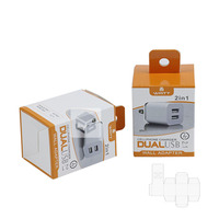 Boîtes en carton d'emballage de produits électroniques Boîte suspendue en papier d'emballage avec adaptateur mural et rabat pour chargeurs de prise