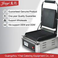 Grill de contact commercial automatique antiadhésif OEM en acier inoxydable avec contrôle numérique de la température et de la minuterie pour panini et sandwichs