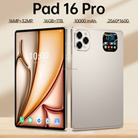 Tablet PC High Performance Pad 16 Pro 10.1 inci 16GB+1TB Android 15 Wi-Fi GPS Face Unlock Dual SIM Global 5G