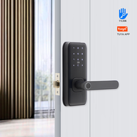 Serrure de porte intelligente TTLock, lecteur d'empreintes digitales biométriques, lecteur de cartes RFID, déverrouillage à distance sans clé, électrique, WiFi, via l'application Tuya, poignée intelligente