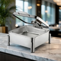Chauffe-Plat Rectangulaire 8L en Acier Inoxydable 304 de Qualité Supérieure, Réchaud Commercial à Alcool pour Buffet
