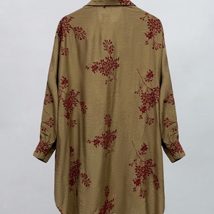 Chemises en coton à imprimé floral tricoté personnalisées OEM ODM, chemises décontractées à manches longues respirantes pour femmes, mode été - Product Image 3