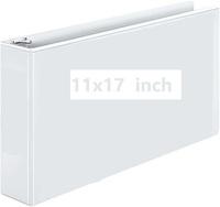 Carpeta de Anillas de PVC Blanca Personalizada de Alta Calidad, Tamaño A3 (11*17 Pulgadas), con Anillas en D de 3 Pulgadas, Organizador de Documentos para el Hogar, Oficina y Material Escolar
