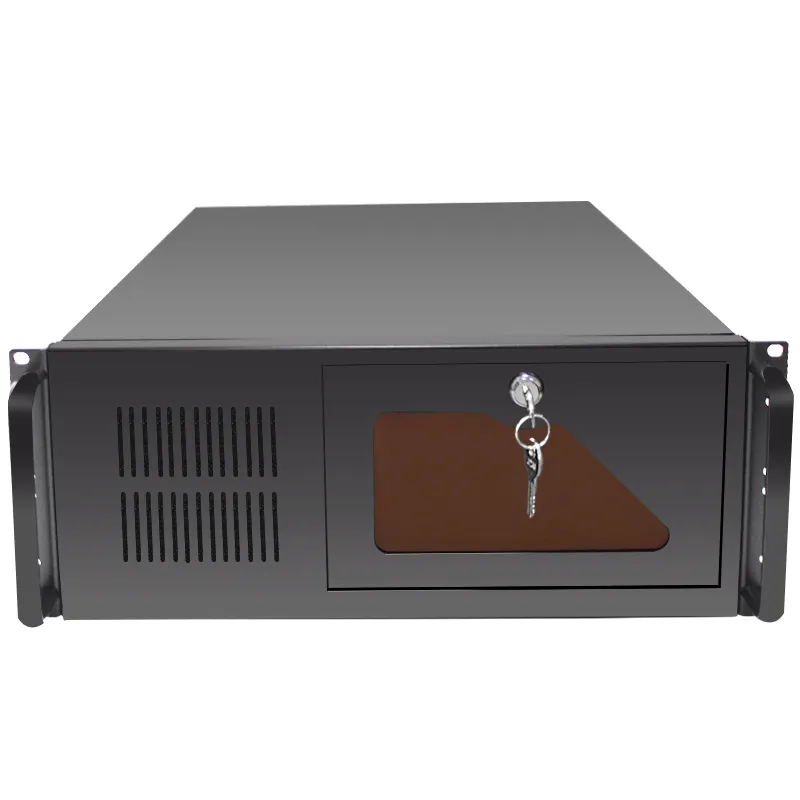 4UホワイトATXコンピューターサーバーケース、ドアロック可能19インチデスクトップサーバーキャビネットシャーシ445mm