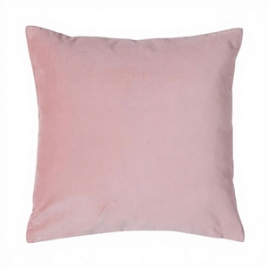 Cojín Cuadrado de Terciopelo Rosa, Color Sólido, Estilo Minimalista, Funda de Cojín Decorativa Cosida - Product Image 1