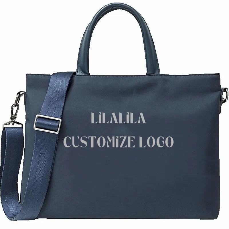 Lilalilaカスタムロゴ大容量15.6インチラップトップトートバッグ防水ナイロン150Dオフィスブリーフケースハンドバッグビジネストートバッグ