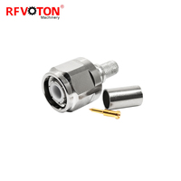 Connecteur coaxial RF TNC mâle EZ droit à sertir pour câble d'extension coaxial LMR240 RG8x