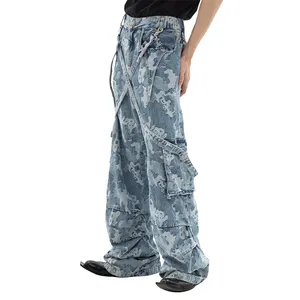 Pantalones vaqueros con estampado personalizado para hombre, vaqueros de carga