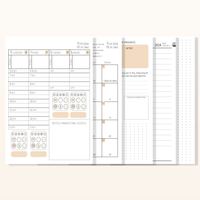 Agenda 2024 en cuir PU avec logo personnalisé, motifs raffinés, planificateur budgétaire académique, carnet de notes