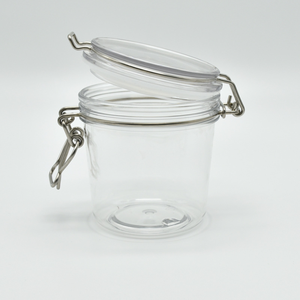 Venta al por mayor tarro de fianza de plástico PET transparente tarros Mason tamaños redondos vacíos 50g 100g 150g 200g 250g 500g 1000g almacenamiento de alimentos estilo metálico - Product Image 3