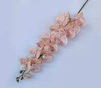 Lot de 15 grandes orchidées Phalaenopsis artificielles à tige longue, toucher réel, en soie, pour la décoration de la maison et de mariages