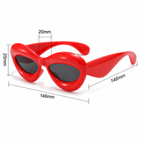 Lunettes de soleil œil de chat personnalisées, nouveau style, couleur bonbon, légères, protection UV, lunettes de soleil créatives personnalisées