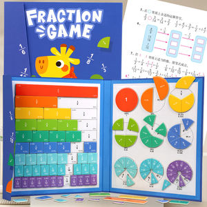 Juego <span class=keywords><strong>de</strong></span> Manipulativos <span class=keywords><strong>de</strong></span> Fracciones para Primaria, Habilidades Matemáticas Tempranas, Rompecabezas Educativo, Azulejos Magnéticos <span class=keywords><strong>de</strong></span> Fracciones Circulares - Product Image 1