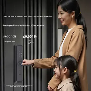गर्म त्वरित अनलॉक स्मार्ट फिंगरप्रिंट दरवाजा लॉक एंटी-चोरी दरवाजा पासवर्ड लॉक एंटी-चोरी डोर पासवर्ड लॉक अर्ध-स्वचालित मॉडल घरेलू सुरक्षा के लिए - Product Image 3