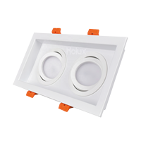 Module LED carré en aluminium pour éclairage encastré double, 2700k 3000k 4000k, noir, pour bureau à domicile, spot MR16 GU10