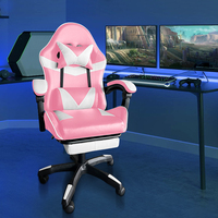 Chaise de jeu inclinable à dossier haut en cuir PU avec LED RGB pivotante à 360 degrés, très vendue