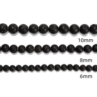 도매 대량 블랙 용암석 라운드 비즈 화산석 비즈 팔찌 제작용 4mm 6mm 8mm 10mm 12mm