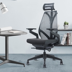 Chaise de bureau de luxe confortable, chaise de bureau ergonomique pivotante en maille pour le jeu sur ordinateur, chaise de direction avec appui-tête - Product Image 6