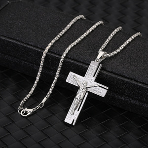 Hoge Kwaliteit Rvs Cross Kruisbeeld Jesus Hanger Ketting Sieraden - Product Image 1