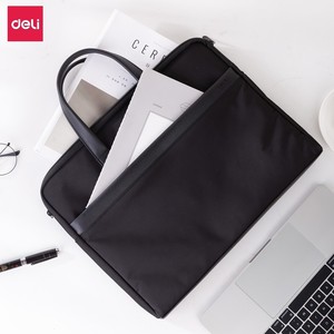 Deli Office Bag 63751 Black Polyester Zipper Briefcase For Business Meeting And Laptop Carrying - Product Image 1