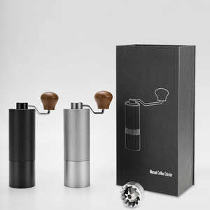 Moulin à café manuel portable, petit, pour usage domestique, écologique, avec corps en alliage d'aluminium et meule en acier inoxydable 420 réglable. - Product Image 2