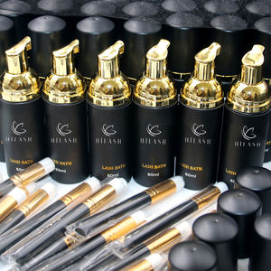 OEM personalizado vegano extensión de pestañas limpiador Etiqueta Privada pestañas champú Kit 60ml 80ml 100mL pestañas al por mayor champú botella cepillo - Product Image 2
