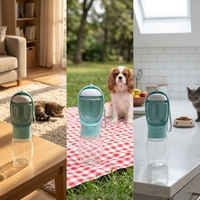 Vente directe d'usine, bouteille d'eau potable portable pour animaux de compagnie, imperméable, 350 ml, pour chien, chat, lapin, en plastique