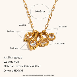 Collar CAIOOCHE para Mujer, Chapado en Acero Inoxidable PVD <span class=keywords><strong>18K</strong></span>, Diseño Exclusivo y Elegante - Product Image 3