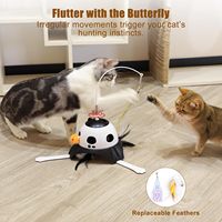 Jouet intelligent 3-en-1 pour chat avec jeu Whack-a-Mole, papillon rotatif et baguette à plumes, jouet interactif automatique pour plusieurs chats