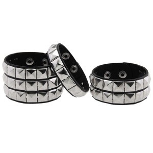 Fashion Leather <strong>Bracelet</strong> Punk Street Shot Nightclub Square Rivet Bangle <strong>Couple</strong> Leather <strong>Bracelet</strong> - Product Image 4