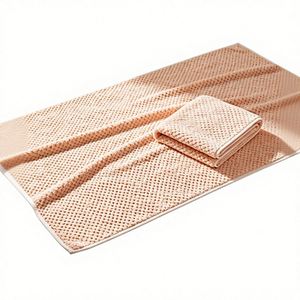 Grande serviette de bain en microfibre antimicrobienne personnalisée avec bordure Dobby - Product Image 1