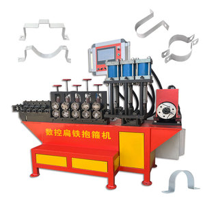 Machine automatique de formage de cerceaux <span class=keywords><strong>en</strong></span> <span class=keywords><strong>fer</strong></span> plat CNC, machine intégrée de perforation de <span class=keywords><strong>fer</strong></span> plat à alimentation électrique, support sismique - Product Image 4