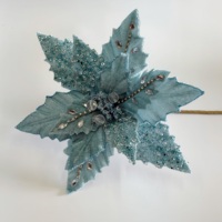 Fleurs de Poinsettia artificielles en polyester faites à la main, décorations de Noël pour l'intérieur, décoration de maison, taille personnalisée, idéales pour couronnes