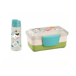 Ensemble boîte à lunch et gobelet à eau en plastique double couche grande capacité, compatible micro-ondes - Product Image 1
