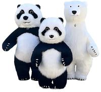 Costume de Mascotte Gonflable Panda Marron 2M pour Adulte, Déguisement Publicitaire de Dessin Animé, Tenue de Marche Portative