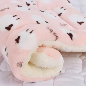 Nouveau coussin en flanelle pour animaux de compagnie en fausse fourrure épaisse et chaude, antidérapant, doux, style dessin animé, tapis pour chien lavable, écologique et durable - Product Image 4