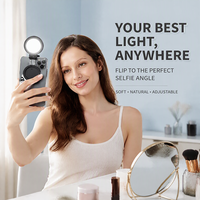 Lampu Selfie LED Ring Light Desain Jepit, 3 Tingkat Kecerahan, Pencahayaan Lembut dan Merata untuk Smartphone, Selfie, Makeup, Vlogging