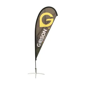 Werbung Gibson Beach Flags Teardrop Flags für kommerzielle Werbe schilder