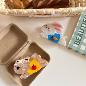 Korean Style Sweet Cartoon Rabbit Acetate Handmade Claw Clip Cute Girl Kids Daily Use 8.5cm Hair Clip for Girl - Product Image 1