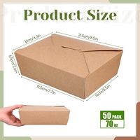 Boîte alimentaire biodégradable en papier kraft, résistante à la graisse, compatible micro-ondes, jetable, pour la restauration