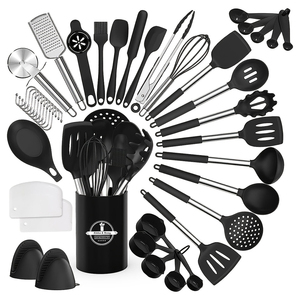 <strong>Silicone</strong> Kitchen <strong>Tools</strong> Sets 43 Pieces Cooking Utensils with Stainless Steels Handle Heat Resistant <strong>Silicone</strong> Kitchen Utensils Set - Product Image 1