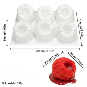 Khoang <span class=keywords><strong>Raspberry</strong></span> Mousse Silicone Khuôn Pháp Phong Cách Mâm Xôi Hình Dạng Cho Trái Cây Sô Cô La Món Tráng Miệng Bánh Trang Trí Công Cụ Bakeware - Product Image 2
