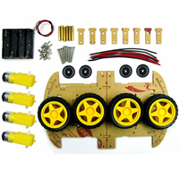 Hot Sells DIY Accessories 4WD Smart Robot Car Chassis Kit 4 Wheels Drive Motor 4WD Smart Car Kit