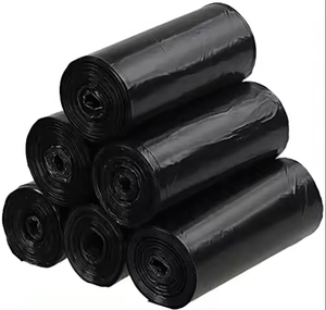 Custom Jumbo <b>Black</b> LDPE Biodegradable 55-Gallon Trash Bags Heavy Duty <b>Black</b> Plastic Manufactured by Folded Roll PE & <b>PLA</b> Type - Product Image 4