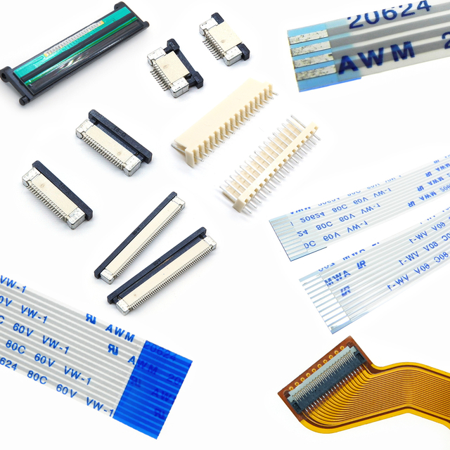 with Rohs Certification Soldering Plug-in 1.0mm 0.5mm Pitch Flexible Flat Pcb Ffc Fpc Cable Connector for Electronics