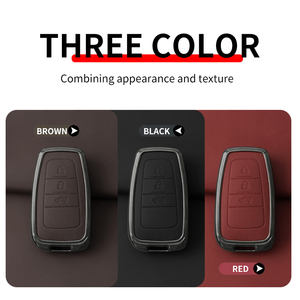 Nouvel étui de clé de voiture en alliage de zinc et cuir de luxe de haute qualité pour <span class=keywords><strong>Toyota</strong></span> <span class=keywords><strong>Prius</strong></span> Camry Corolla C-HR RAV4 2018-2022 <span class=keywords><strong>Accessoires</strong></span> automobiles - Product Image 2